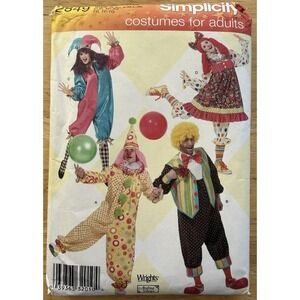 Simplicity Andrea Schewe Clown Jester Costumes Pattern 2849 Adult Size XS-XL UC